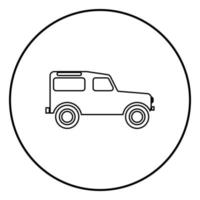 Off road vehicle icon black color in circle round vector