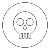 cráneo humano icono de cráneo en círculo contorno redondo color negro ilustración vectorial imagen de estilo plano vector