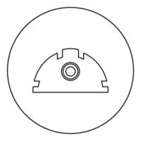 Helmet for construction safety hard hat icon in circle round black color vector illustration solid outline style image