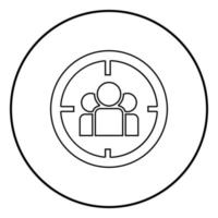 People in target or target audience icon black color in circle round vector