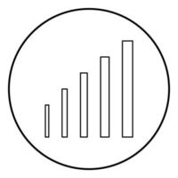 Growth chart icon black color in circle round vector