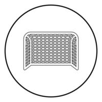 puerta de fútbol puerta de fútbol balonmano puerta concepto puntuación icono negro color ilustración en círculo vector