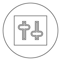 Settings knob Setting Switches regulators icon in circle round outline black color vector illustration flat style image