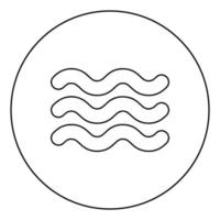 la designación particularmente resistente lavable en el icono del símbolo del papel tapiz en el contorno redondo del círculo ilustración vectorial de color negro imagen de estilo plano vector