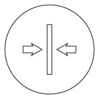 Symmetrical layout image Designation on the wallpaper symbol icon in circle round outline black color vector illustration flat style image