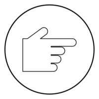 Pointing hand icon black color in circle round vector