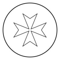 Maltese cross icon black color vector illustration simple image