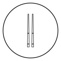 Chinese chopsticks icon black color in circle round vector