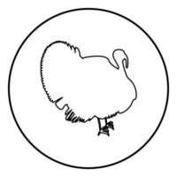 Turkey icon black color in circle round vector