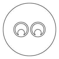 Eyes Look concept Two pairs eye View icon in circle round black color vector illustration solid outline style image