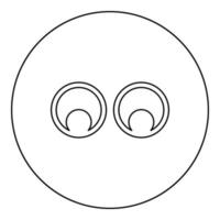 Eyes Look concept Two pairs eye View icon in circle round black color vector illustration solid outline style image