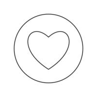 Heart black color icon in circle or round outline vector illustration