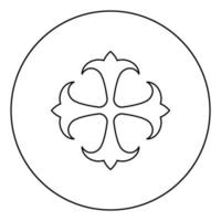 campo de símbolo lily kreen cruz fuerte monograma dokonstantinovsky símbolo del apóstol ancla signo de esperanza icono de cruz religiosa en círculo contorno redondo color negro ilustración vectorial imagen de estilo plano vector