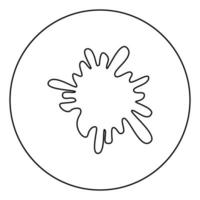 Blot Ink spot Paint splash icon in circle round outline black color vector illustration flat style image