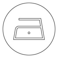 se permite planchar baja temperatura lenta a ciento diez 110 grados símbolos de cuidado de la ropa concepto de lavado icono de signo de lavandería en círculo contorno redondo color negro vector ilustración estilo plano