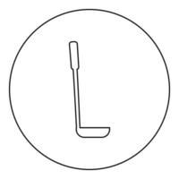 Soup spoon ladle scoop Kitchenware icon in circle round black color vector illustration image outline contour line thin style