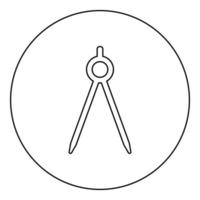 Divider circulus Circinus icon in circle round black color vector illustration image outline contour line thin style