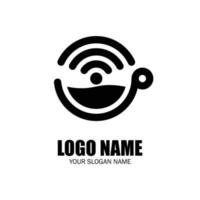 Wifi coffee logo design vector Template