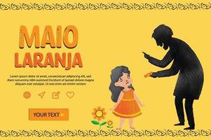 Maio laranja social media poster, banner, background-struggle against child abuse and exploitation. The month of May is known as Orange May vector