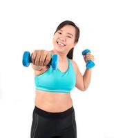 asian chubby woman exercise photo