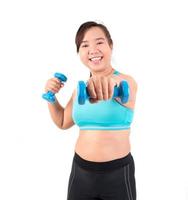 asian chubby woman exercise photo