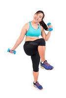 asian chubby woman exercise photo