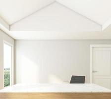 Nordic style empty room with desk space. 3d rendering photo
