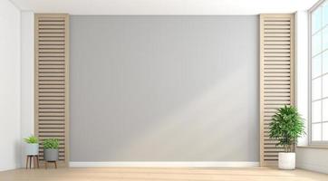 Empty minimalist room with gray wall.3d rendering photo