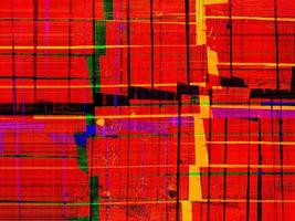 Abstract background in red, green and yellow, with a spectacular rhythm and dark accents. photo