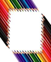 marco hecho con crayones, lápices de colores foto
