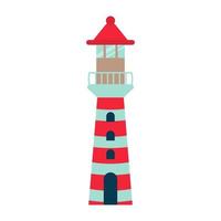 Lighthouse. Nautical icon in cartoon style. vector