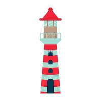 Lighthouse. Nautical icon in cartoon style. vector