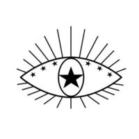 All seeing eye with star. Eye of Providence. Masonic symbol. vector