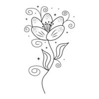 Magic flower. Bohemian hand drawn flower. vector