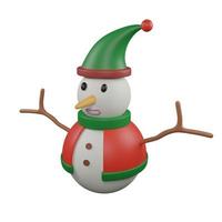 3D rendering isolated snowman in white background photo