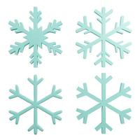 3D rendering isolated snowflake in white background photo