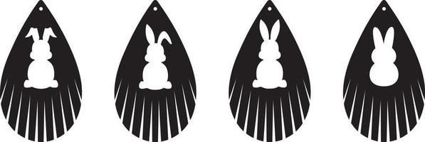 archivo de aretes de conejito de pascua vector