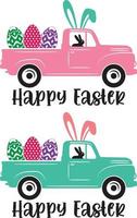 Happy Easter Truck vector