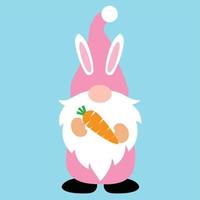 Easter Gnome with Carrot vector