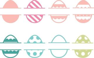 marco de nombre dividido de huevos de pascua vector