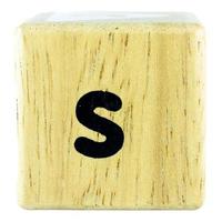 S text letters written on wooden cubes photo