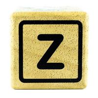Z text letters written on wooden cubes photo