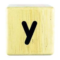 Y text letters written on wooden cubes photo