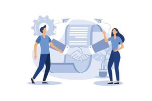 handshake, conclusion of a contract, successful partnership, cooperation vector flat modern design illustration