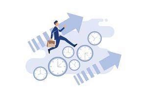 Faster than time. Push forward. flat modern design illustration vector