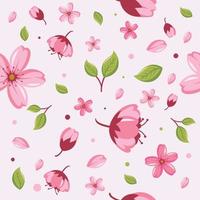 Cute Cherry Blossom Seamless Pattern vector