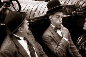 SHOREHAM-BY-SEA, WEST SUSSEX, UK, 2014. Laurel and Hardy Lookalikes photo