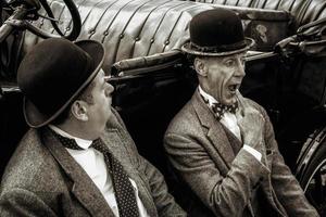 SHOREHAM-BY-SEA, WEST SUSSEX, UK, 2014. Laurel and Hardy lookalikes photo