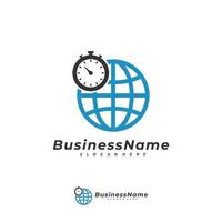 World Time logo vector template, Creative World logo design concepts