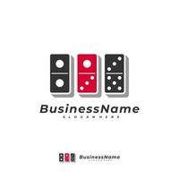 plantilla de vector de logotipo de tarjeta de dominó, conceptos creativos de diseño de logotipo de dominó